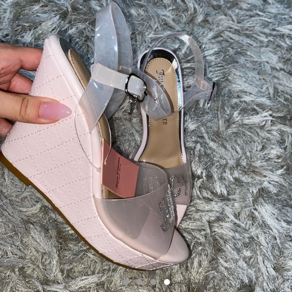 Juicy Couture Espadrilles Heels Clear Pink Shoe